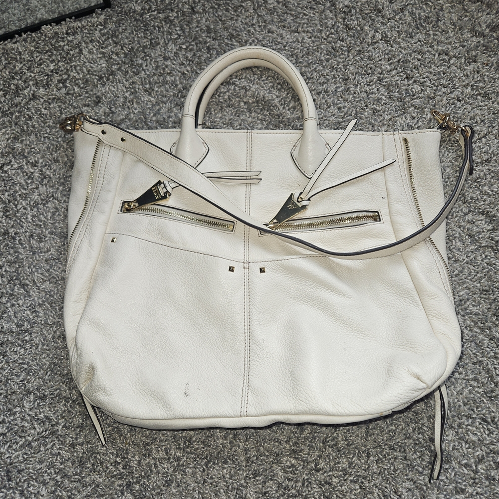 Aimee Kestenberg Cream Leather Hobo with Gold Hardware